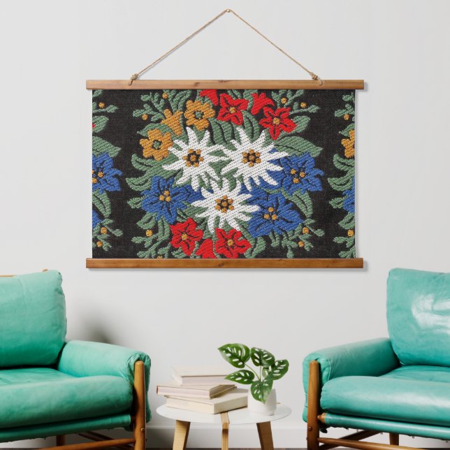Edelweiss Swiss Alpine Flower  Hanging Tapestry (Living Room)
