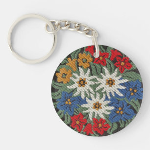 Edelweiss Swiss Alpine Flower Key Ring