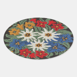 Edelweiss Swiss Alpine Flower Oval Sticker