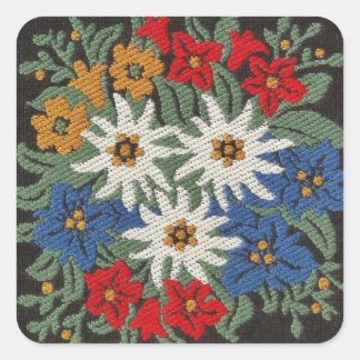 Edelweiss Swiss Alpine Flower Square Sticker