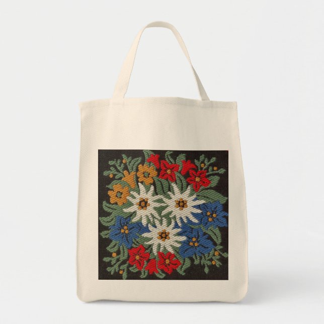 Edelweiss Swiss Alpine Flower Tote Bag (Front)