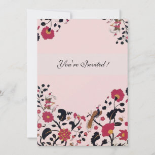 EDEN ,black and white ,red pink Invitation