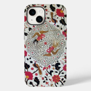 EDEN / ELEGANT RED BLACK WHITE FLOWERS AND BIRDS iPhone CASE