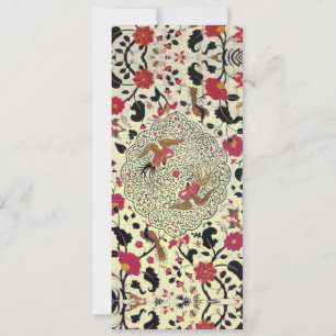 EDEN Flowers And Birds Black Red Yellow Floral  Announcement