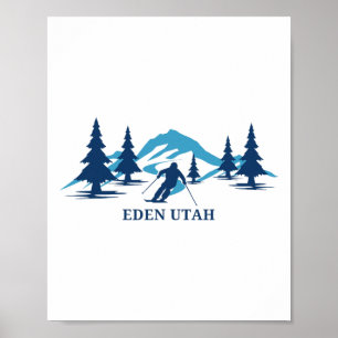 Eden Utah Ski Resort Skiing Skier Poster