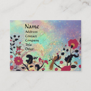 EDEN / WHIMSICAL GARDEN IN GOLD SPARKLES BUSINESS CARD