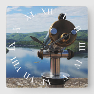 Edersee Aussicht von Schloß Waldeck Square Wall Clock