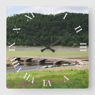 Edersee Brücke von Asel Square Wall Clock