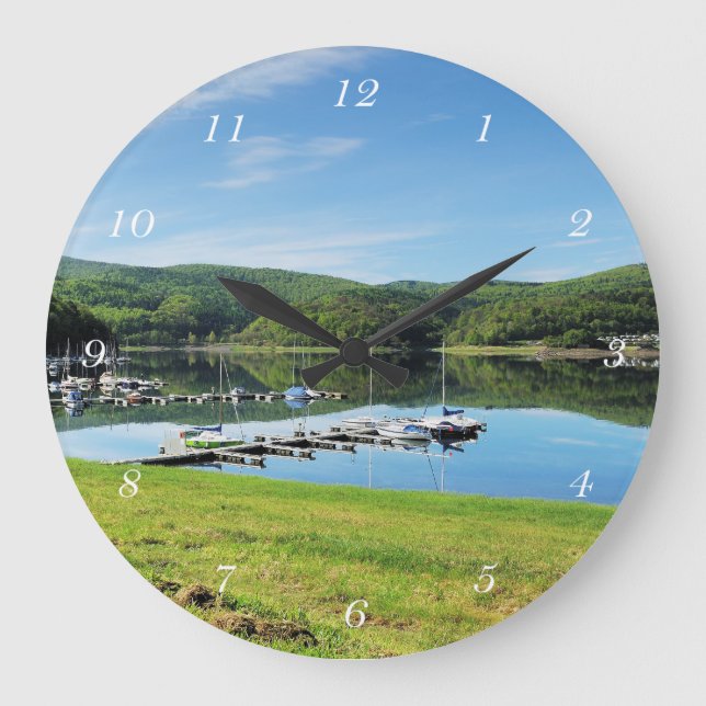 Edersee Bucht bei Scheid Large Clock (Front)