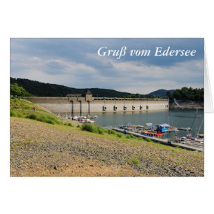 Edersee concrete dam with low water