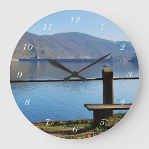 Edersee dam from the water side large clock