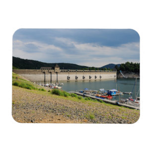 Edersee Staumauer bei Niedrigwasser Magnet