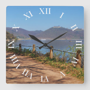 Edersee with Waldeck Castle Square Wall Clock