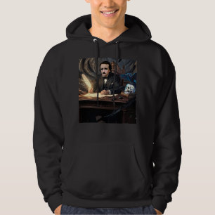 Edgar A. Poe Composing The Raven In Gothic Dreams Hoodie