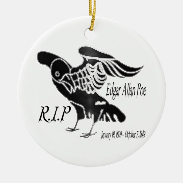 Edgar Alan Poe The Raven Ceramic Ornament (Front)