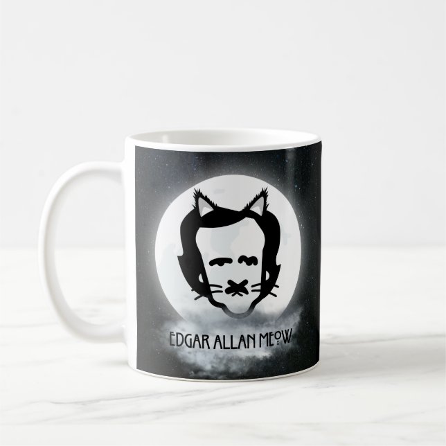 Edgar Allan Meow in the Dark Coffee Mug (Left)