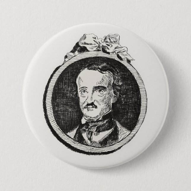 Edgar Allan Poe 7.5 Cm Round Badge (Front)