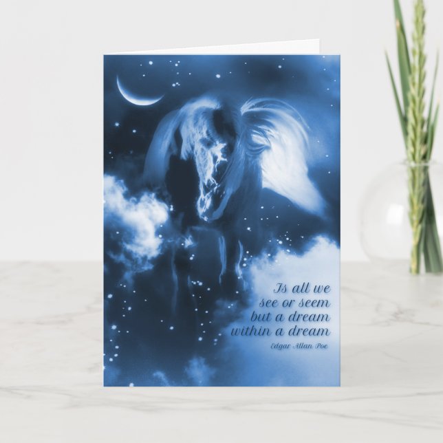 Edgar Allan Poe A Dream Within A Dream With Horse  Card (Front)