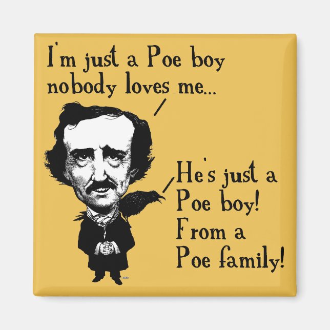 Edgar Allan Poe Boy Funny Fridge Magnet (Front)