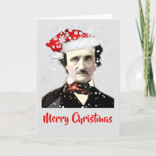  Edgar Allan Poe Christmas Hat Snowflake Card