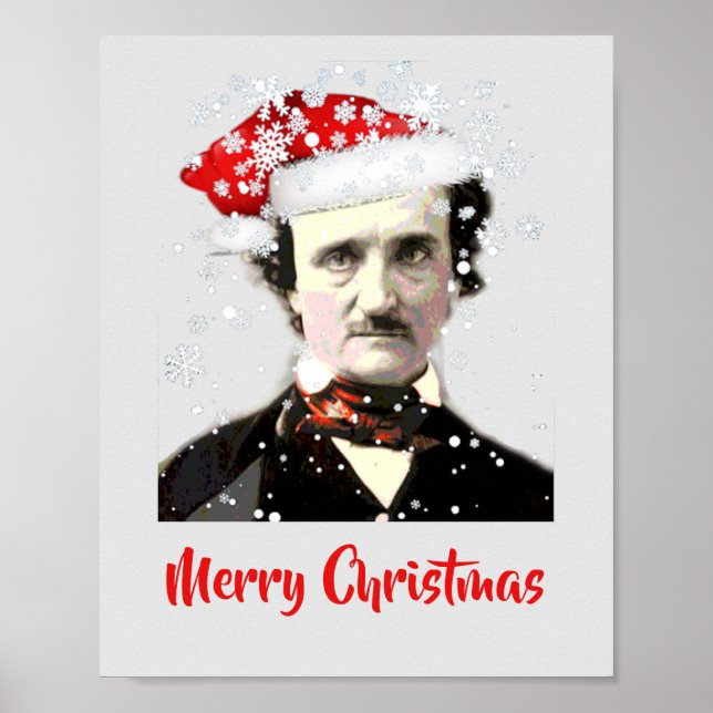  Edgar Allan Poe Christmas Wish Hat Snowflake Poster (Front)