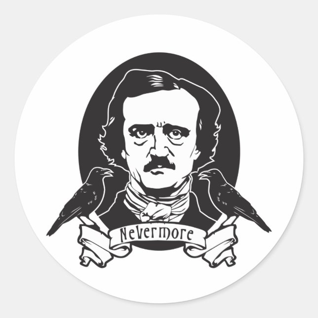 Edgar Allan Poe Classic Round Sticker (Front)