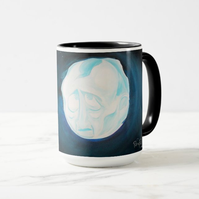 Edgar Allan Poe "For The Moon Never Beams.." Mug (Front Right)