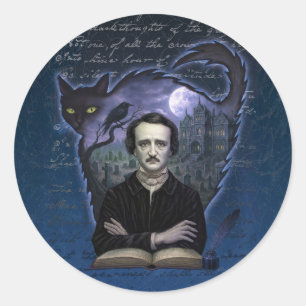 Edgar Allan Poe Gothic Raven Sticker