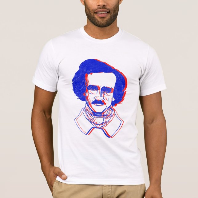 Edgar Allan Poe in 3D T-Shirt (Front)