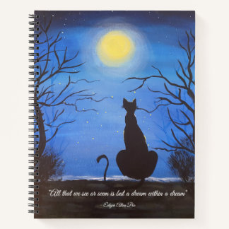 Edgar Allan Poe inspired cat notebook