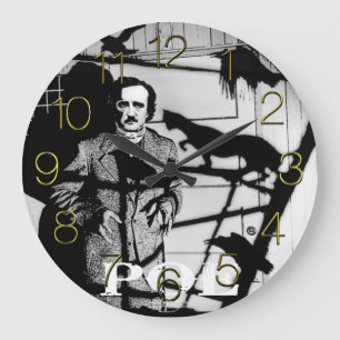 EDGAR ALLAN POE LARGE CLOCK