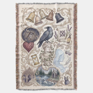 Edgar Allan Poe Literary Throw Blanket