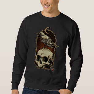 Edgar Allan Poe - Nevermore Skull and Raven - Meme Sweatshirt
