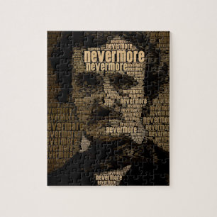Edgar Allan Poe - Nevermore Typography Jigsaw Puzzle