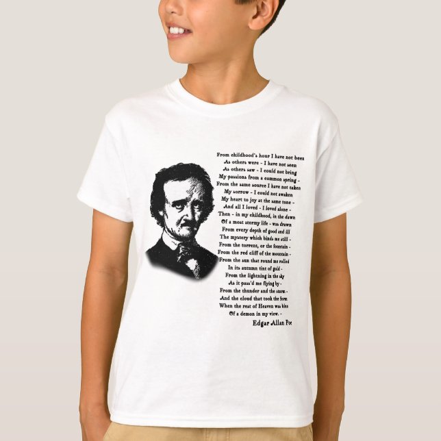 Edgar Allan Poe Poem ALONE T-Shirt (Front)