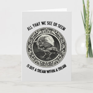 Edgar Allan Poe Poet Author Dream Raven Medallion Card