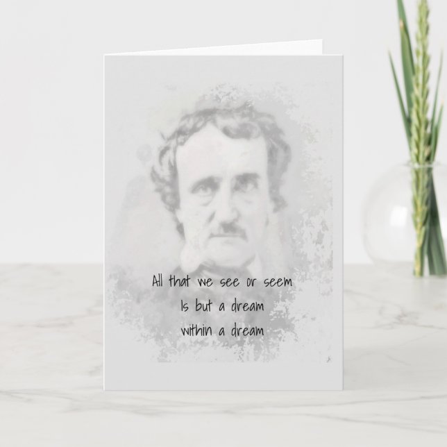 Edgar Allan Poe Poet Author Dream within a dream Card (Front)