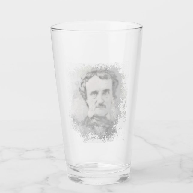Edgar Allan Poe Poet The Raven Glass (Front)