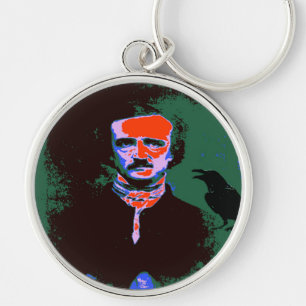 Edgar Allan Poe Pop Art Key Ring