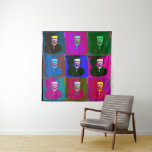 Edgar Allan Poe Pop Art Tapestry<br><div class="desc">Edgar Allan Poe was an American writer.He is best known for his short stories, particularly his tales of mystery and the macabre.</div>