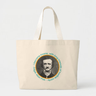 Edgar Allan Poe Portrait With Quote Large Book Bag