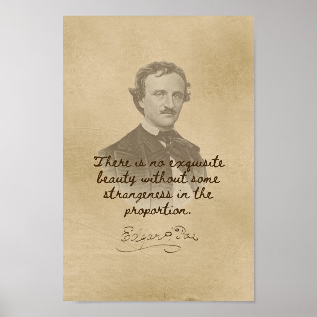 Edgar Allan Poe Quote - Exquisite Beauty Poster (Front)