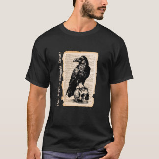 Edgar Allan Poe Raven Gothic Book Lover Long Sleev T-Shirt