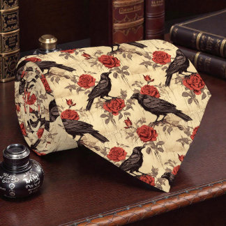 Edgar Allan Poe Raven Necktie Tie