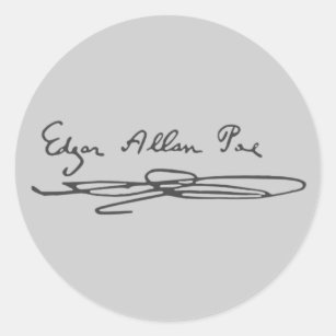 Edgar Allan Poe Signature Classic Round Sticker