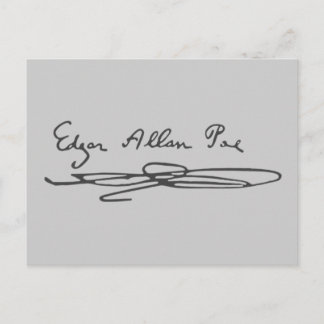 Edgar Allan Poe Signature Postcard