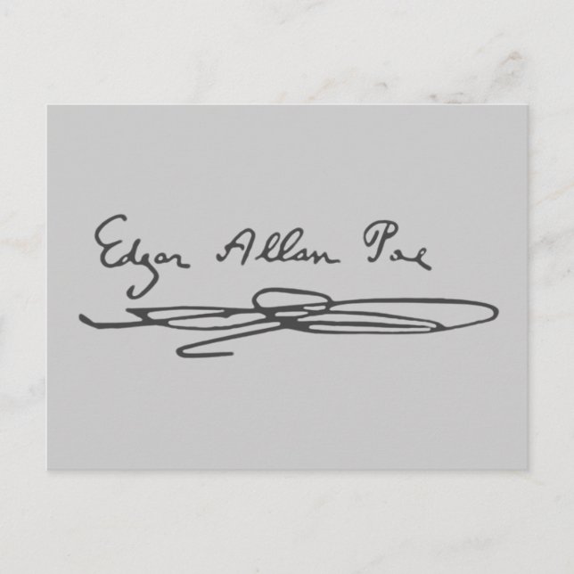 Edgar Allan Poe Signature Postcard (Front)