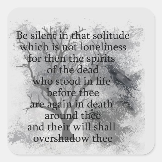 Edgar Allan Poe Spirits of the Dead Halloween Poem Square Sticker (Front)