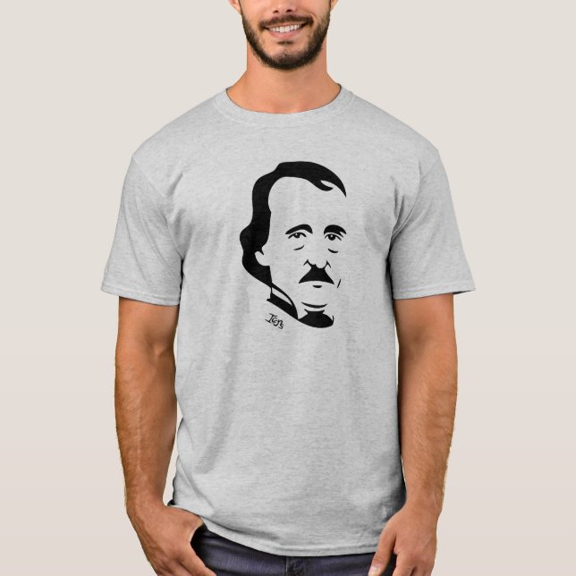 Edgar Allan Poe T-Shirt   (Light Grey) (Front)