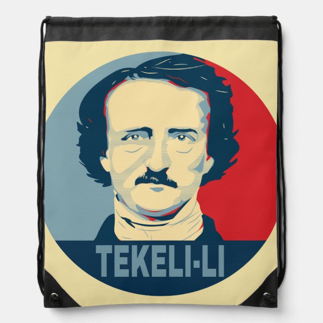Edgar Allan Poe TEKELI-LI Hope Style Drawstring Bag (Front)